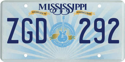 MS license plate ZGD292