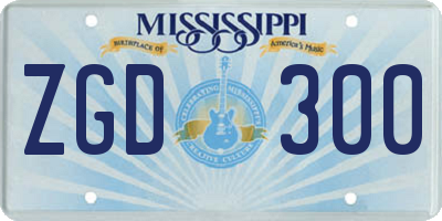MS license plate ZGD300