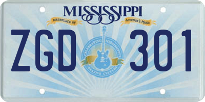 MS license plate ZGD301