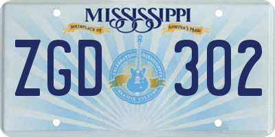 MS license plate ZGD302