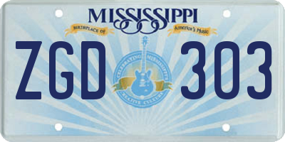 MS license plate ZGD303
