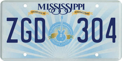 MS license plate ZGD304