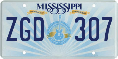 MS license plate ZGD307