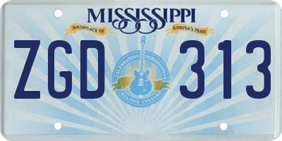 MS license plate ZGD313