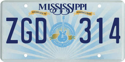 MS license plate ZGD314