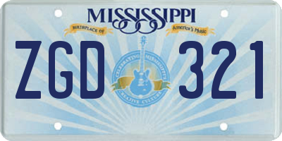 MS license plate ZGD321