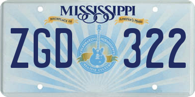 MS license plate ZGD322