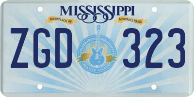 MS license plate ZGD323