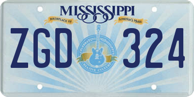 MS license plate ZGD324