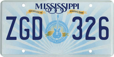 MS license plate ZGD326