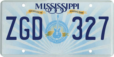 MS license plate ZGD327
