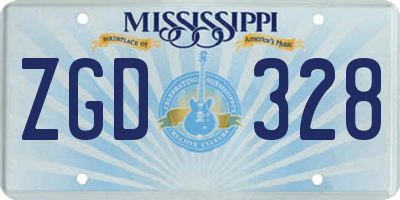 MS license plate ZGD328