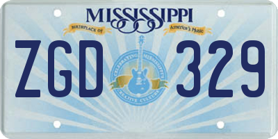 MS license plate ZGD329