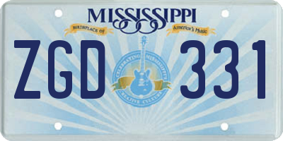 MS license plate ZGD331