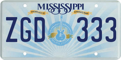 MS license plate ZGD333