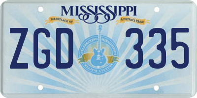 MS license plate ZGD335
