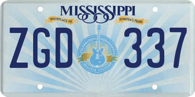 MS license plate ZGD337