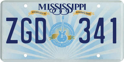 MS license plate ZGD341