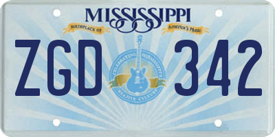 MS license plate ZGD342