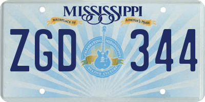 MS license plate ZGD344