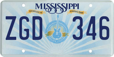 MS license plate ZGD346