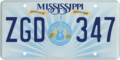 MS license plate ZGD347