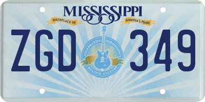 MS license plate ZGD349