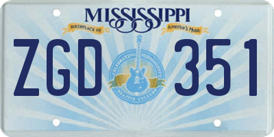 MS license plate ZGD351