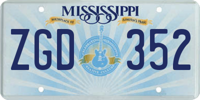 MS license plate ZGD352