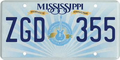 MS license plate ZGD355