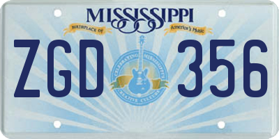 MS license plate ZGD356
