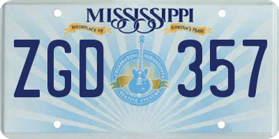 MS license plate ZGD357