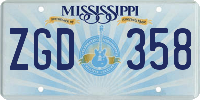 MS license plate ZGD358