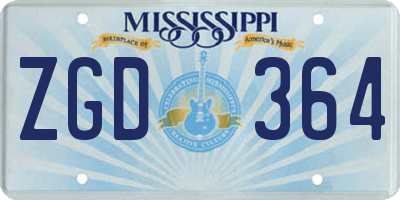 MS license plate ZGD364