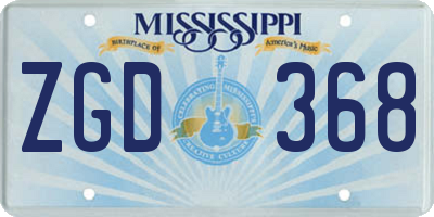 MS license plate ZGD368