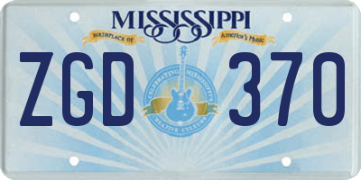 MS license plate ZGD370