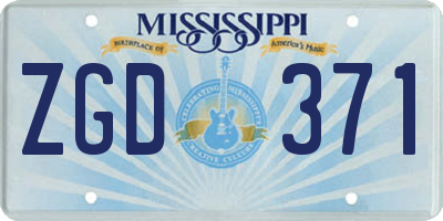 MS license plate ZGD371