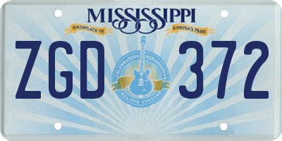 MS license plate ZGD372