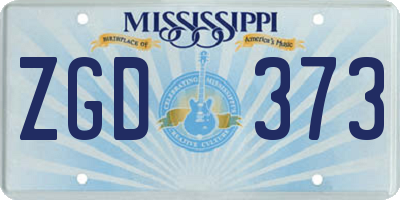 MS license plate ZGD373