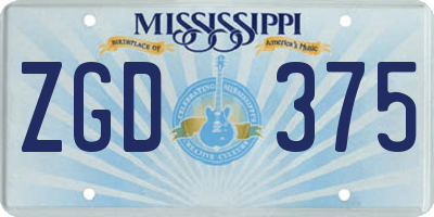 MS license plate ZGD375