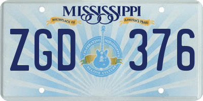 MS license plate ZGD376