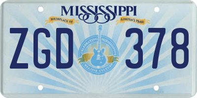 MS license plate ZGD378