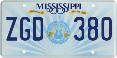 MS license plate ZGD380