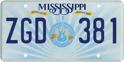 MS license plate ZGD381