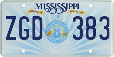 MS license plate ZGD383