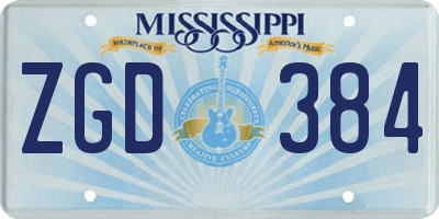 MS license plate ZGD384