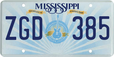 MS license plate ZGD385