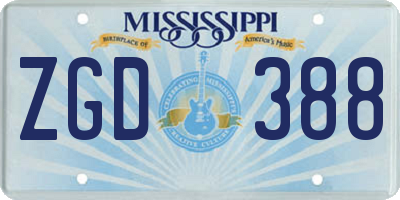 MS license plate ZGD388