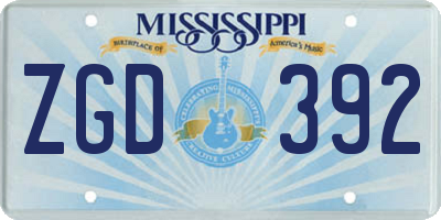 MS license plate ZGD392