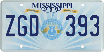 MS license plate ZGD393